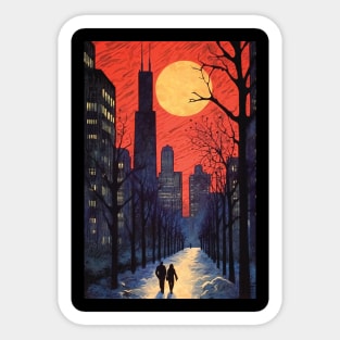 Chicago, Moonlight walk Sticker